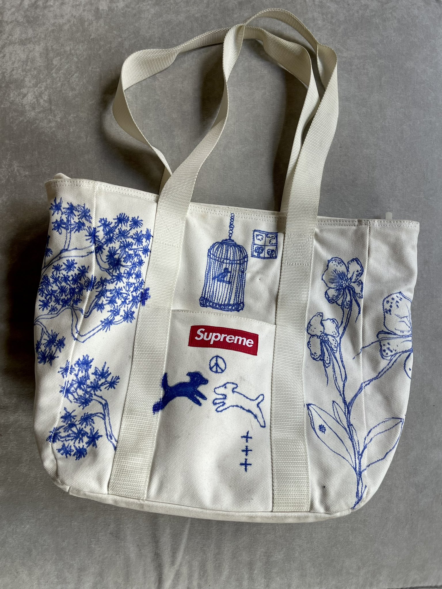 Supreme 20AW Canvas Tote Bag ブラック｜メンズ