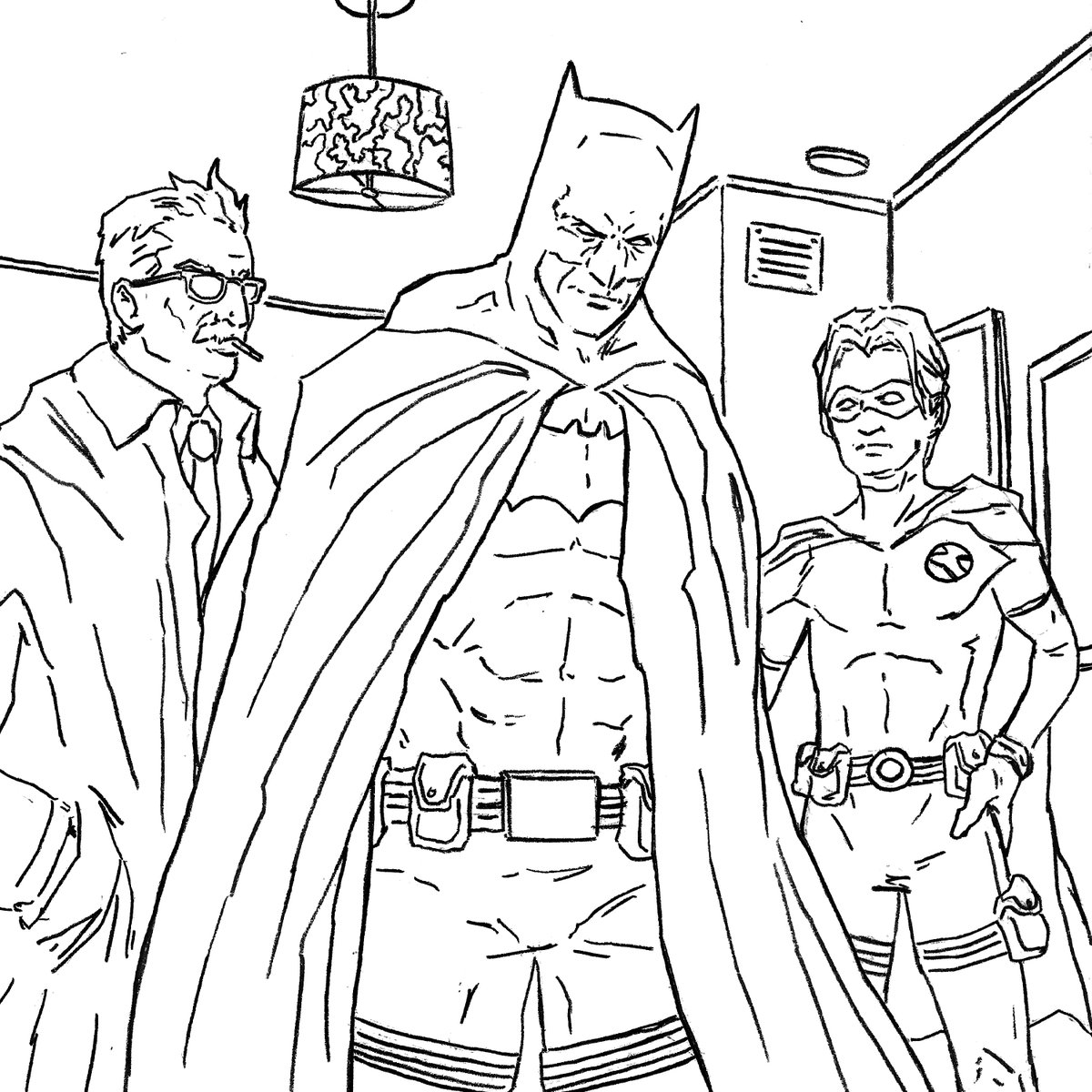 I've been hard at work on my next comic, but was having one of those mornings where the only thing that would get the pencil moving was some good-old-fashion Batman and friends doodling. #Batman #Robin #JimGordon #dccomics #Comics