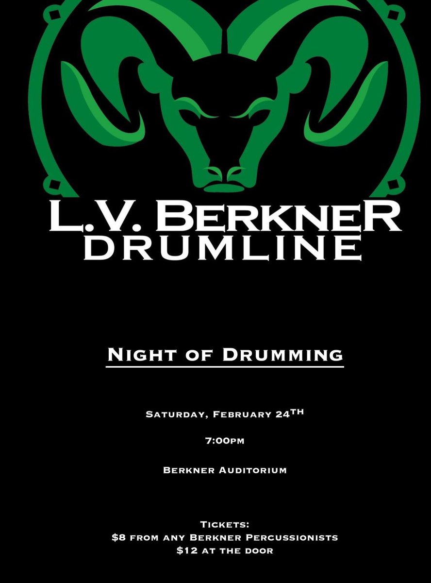 Join us for Night of Drumming today, Saturday, February 24, 2024, at 7:00 PM in the Berkner Auditorium! 

You can purchase tickets at the door for $12.
