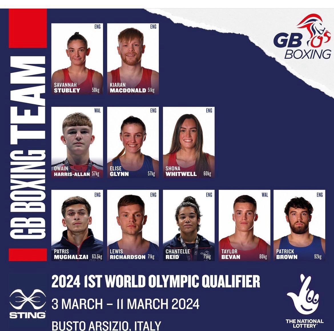 The penultimate Olympic qualifier will get underway in Busto Arsizio in nine days 🥊 Team GB has selected a team of 10... #RoadToParis2024 | #OlympicQualifiers