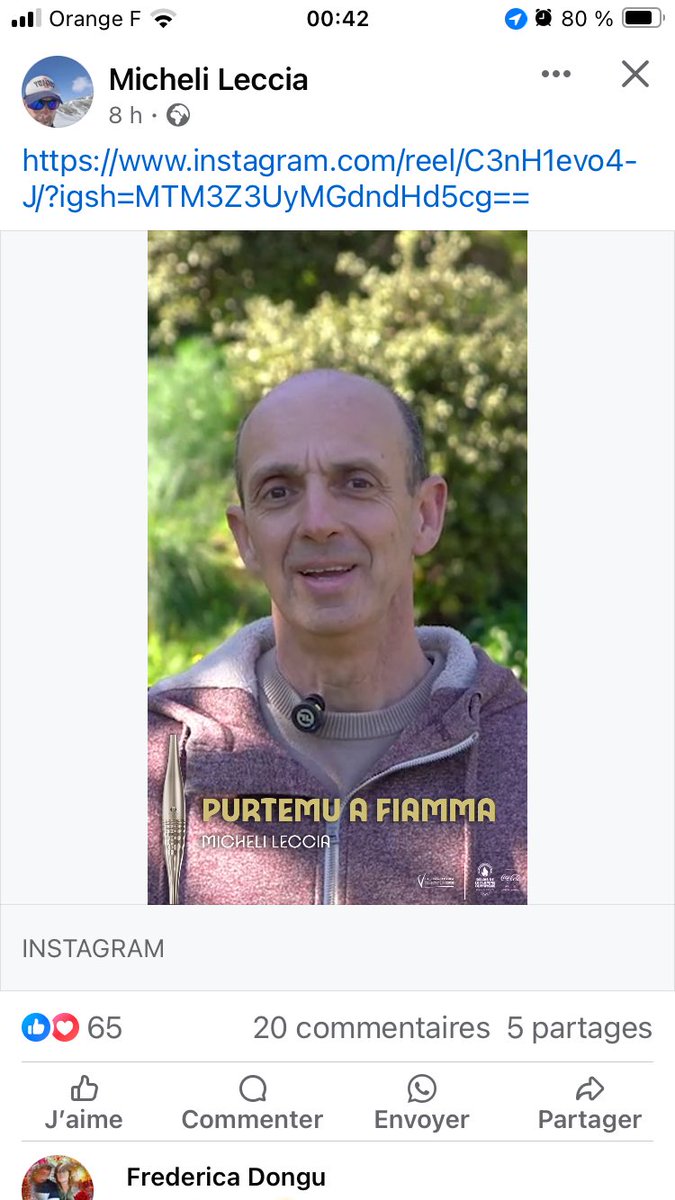 Purtaremu a Fiamma u 14 di maghju! 
@michelileccia à u nomu di u Cullittivu!