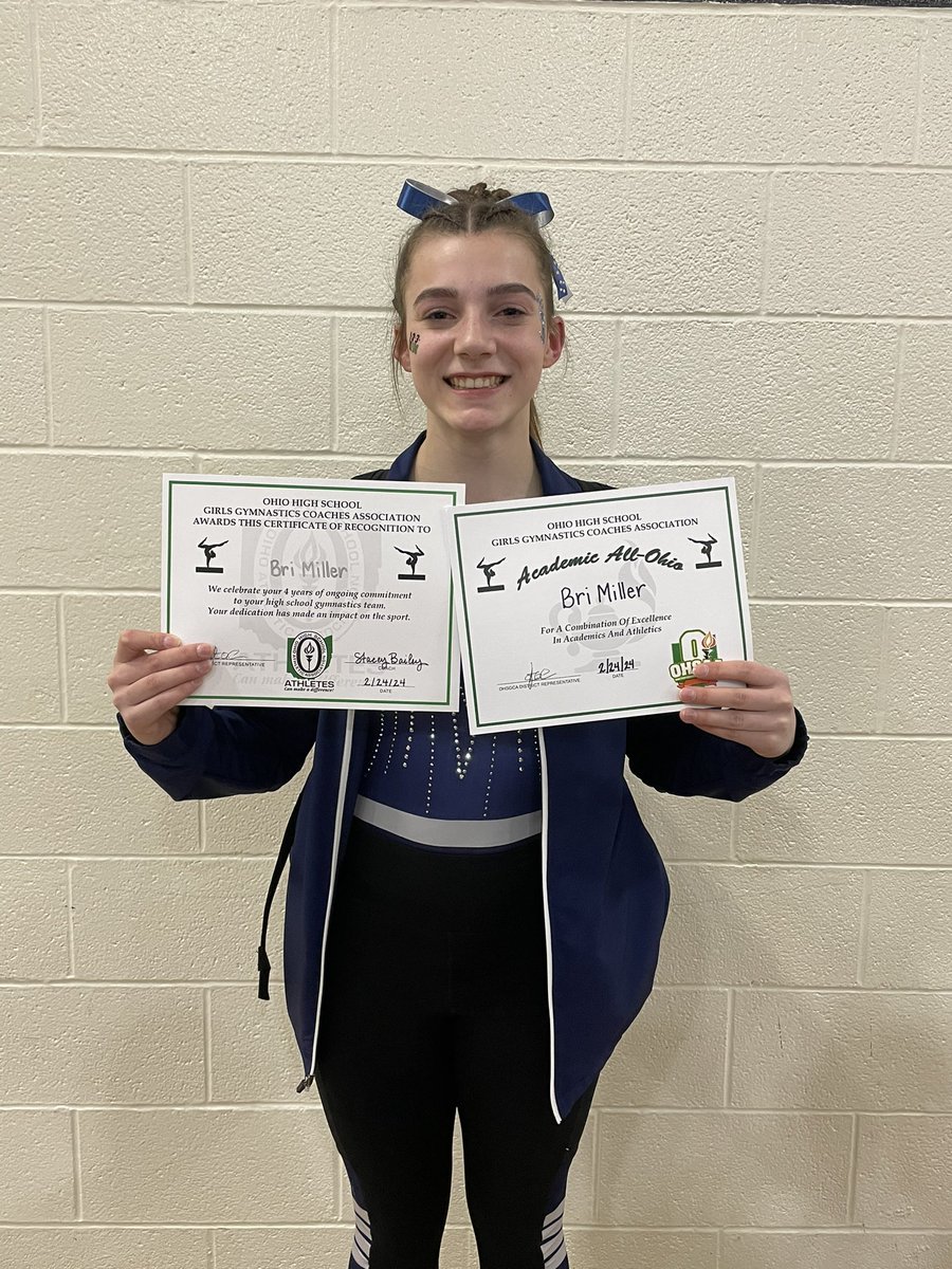 A huge congrats to Senior Brianne Miller for earning Academic All-Ohio and the Four Year Award in gymnastics! <a href="/WestCler/">West Clermont Schools</a> <a href="/CollinsWCHS/">Wormhole</a>