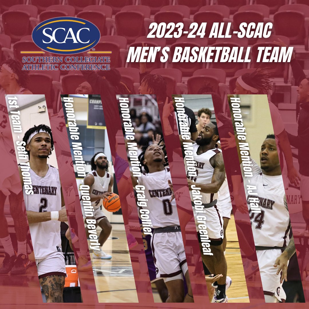 GoCentenary's tweet photo. Four Gents Named To 2023-24 All-SCAC Men's Basketball Team.

📄 https://t.co/cDGeD37fex

#GoCentenary #CTheOpportunity https://t.co/Ldve52vGnn