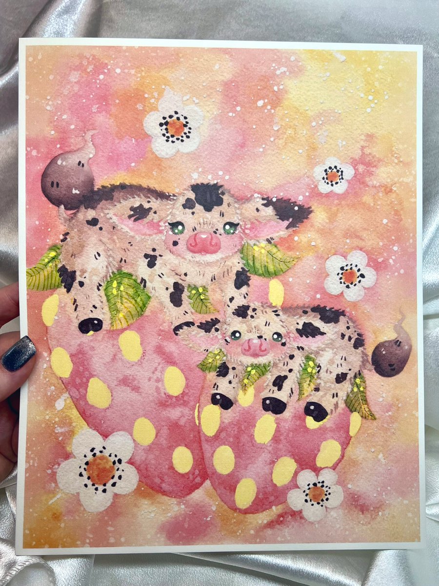 artbyemilydare's tweet image. Cutie Moo Art Prints 🎨🖌️🐮✨