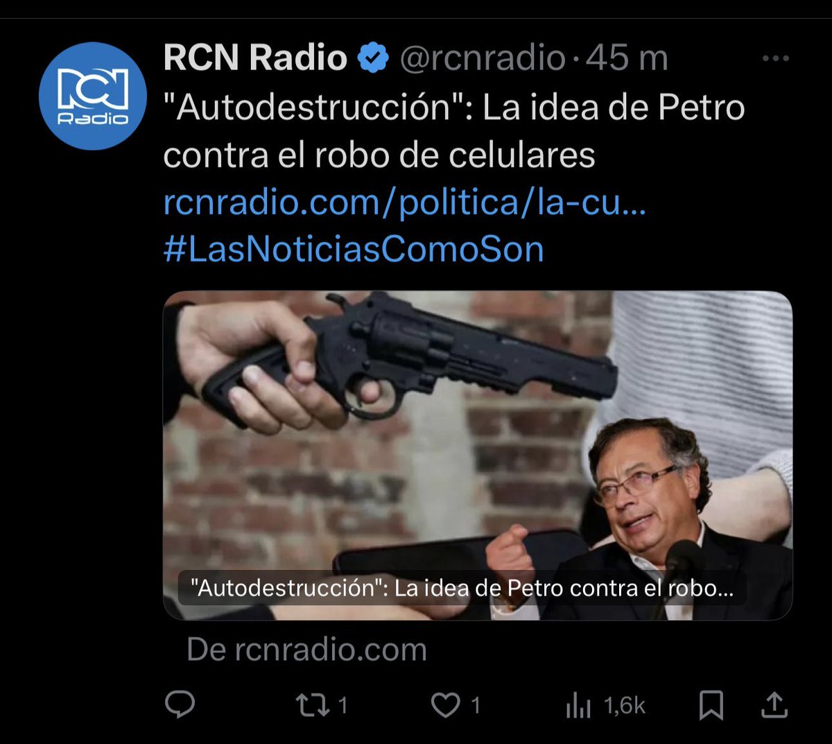 Marianiniecheve's tweet photo. Señores de @rcnradio esta ilustración es premeditada, nefasta y muy irresponsable. 

Eso no es periodismo, eso es incitación al odio hacia el presidente @petrogustavo 

Eso publicación jamás la hubiera aprobado uno de mis maestros y periodistas de verdad de ese medio como Juan Gossain. Les dejo ahí.