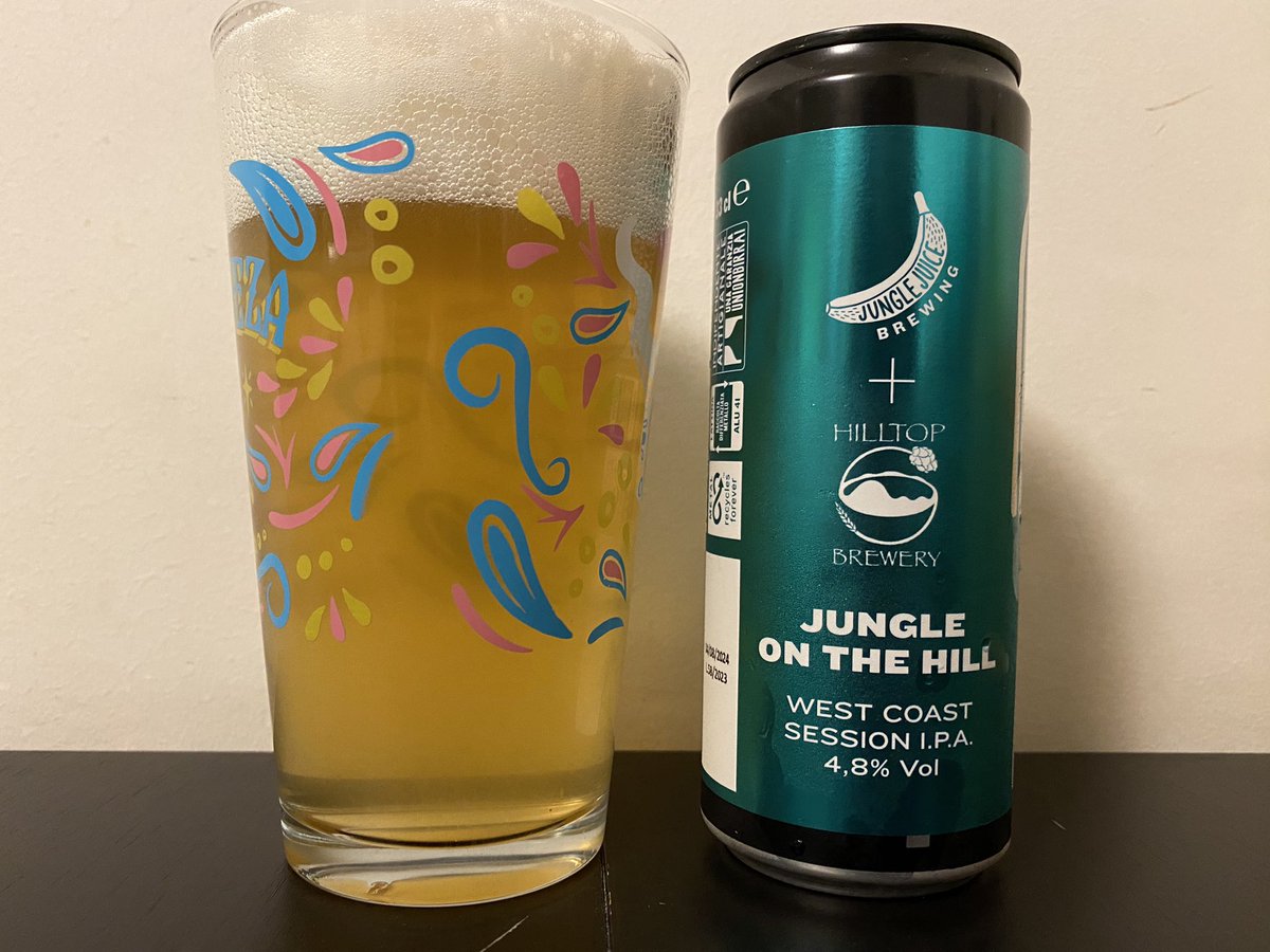 Giovanni_N0's tweet image. Stasera annamo co sta session ipa da 4.8% che è una collaborazione tra il birrificio Jungle Juice (Mandrione) e Hilltop Brewery. Bella luppolata e beverina con un finale amaro che è una bellezza. Bravi tutti. #birrecensioni #sessionipa