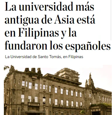 -La primera universidad de América fue creada por España
Santo Domingo, 1538

-La primera universidad de Asia fue creada por España
Filipinas, 1611

España creó más universidades en sus territorios que Alemania, Italia, Inglaterra y Francia juntas en todos sus periodos coloniales