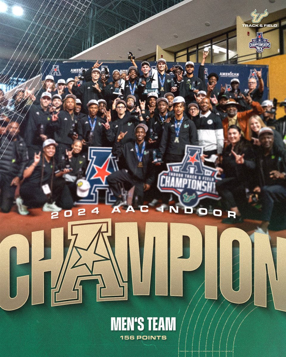 South Florida Men Capture First American Indoor Track & Field Championship! #HornsUp🤘
