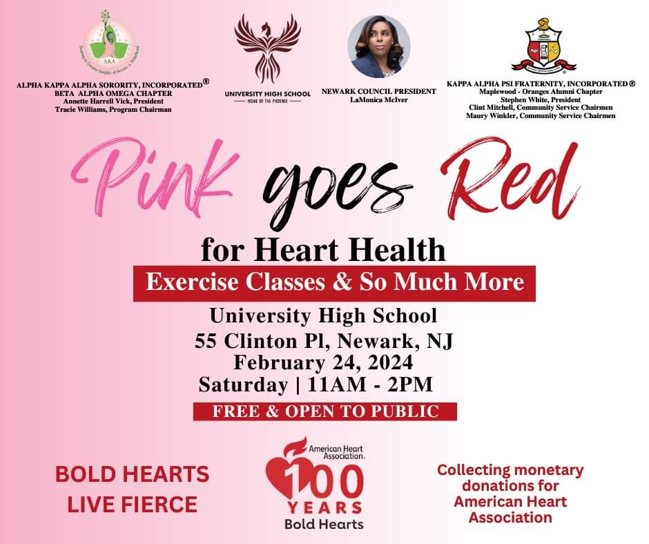 Kudos to our chapter Beta Alpha Omega for hosting a successful event with the Maplewood - Oranges Alumni Chapter of Kappa Alpha Psi Fraternity, Inc.!! #HeartMonth #PinkGoesRed #AKA1908 #HeartHealth