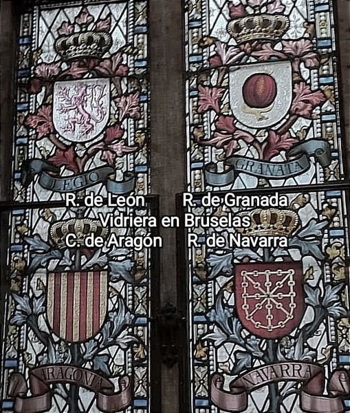 Vidriera de la catedral de #Bruselas, aparecen los reinos históricos de España, uno de ellos #ReinodeGranada. Los políticos se olvidan de #Granada y dicen que #Andalucía es nacionalidad histórica ¿de dónde lo sacan? #RegióndeGranada, por eso y más queremos autonomía, #GRanadeXit