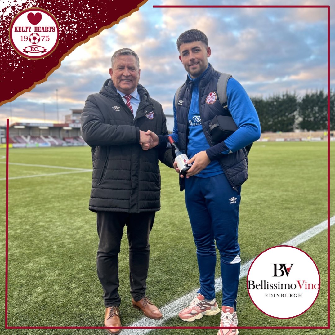 🍷 𝐁𝐞𝐥𝐥𝐢𝐬𝐬𝐢𝐦𝐨 𝐕𝐢𝐧𝐨 '𝐌𝐚𝐧 𝐨𝐟 𝐭𝐡𝐞 𝐌𝐚𝐭𝐜𝐡'

Company Secretary, Stuart Mill, presented our Man of the Match with a bottle from <a href="/Bellissimo_Vino/">Bellissimo_Vino_Edinburgh</a> after today’s game against Falkirk FC. 

#ManOfTheMatch | #OneCommunityOneClub