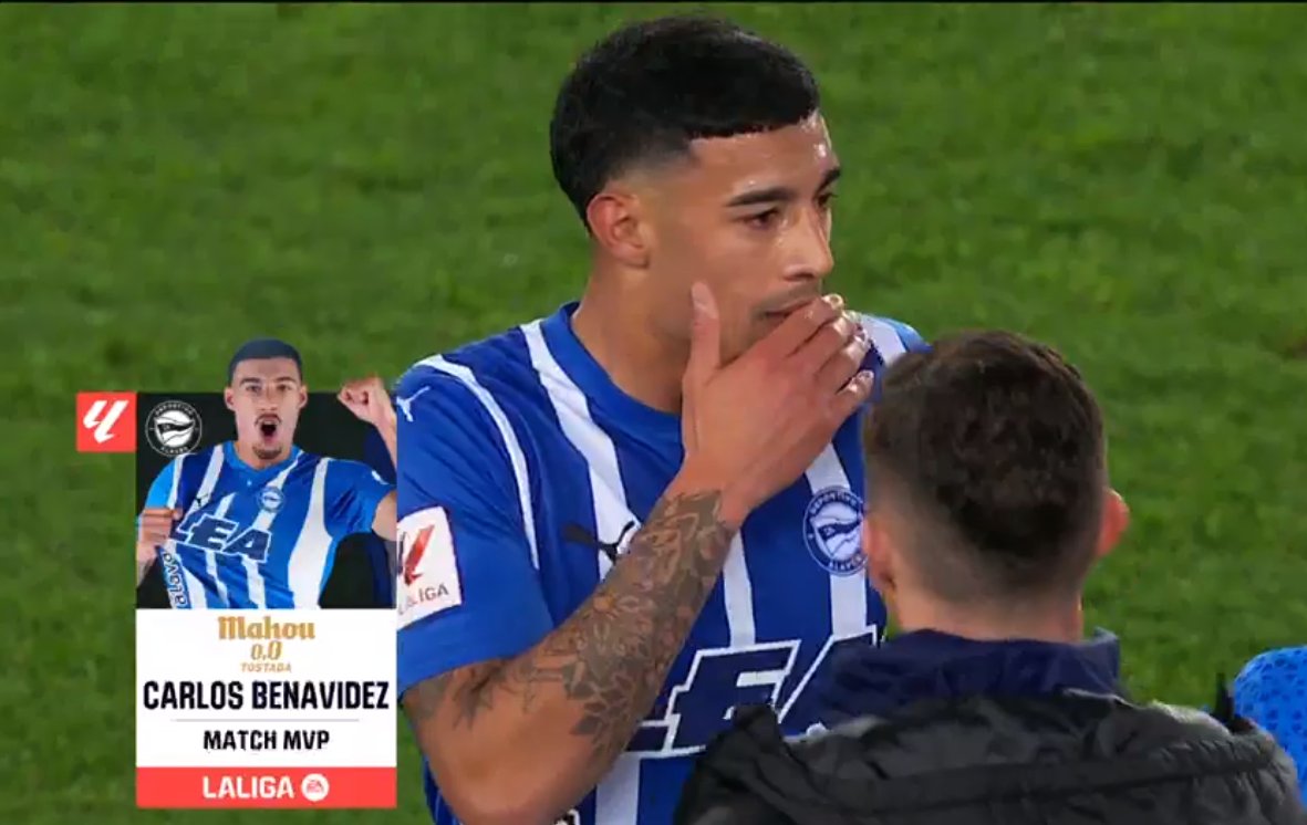 Carlos Benavides anotó el gol de Alavés en el empate 1-1 con Mallorca y fue elegido el jugador del partido. Grande Carlitos, uruguayo...