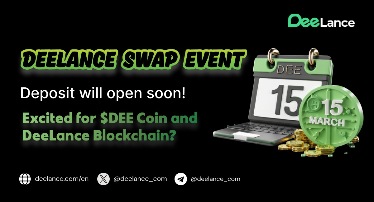 deelance_com's tweet photo. Get ready for the DLance to Dee Coin swap event starting March 15th! Here's how

1️⃣ Trading stops March 14th.
2️⃣ Check wallet compatibility.
3️⃣ Deposit DLance tokens.
4️⃣ Verify address.
5️⃣ Claim Dee Coins.

More info:  https://t.co/HmNkjsxRFU

#DLance #Dee #DeeLance #Web3 #Crypto #Freelance