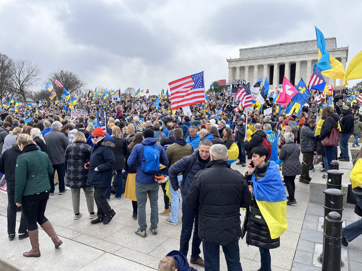 At the Ukraine rally in Washington DC. There are three or four times as many people here this year as there were last year. People are angry about the Republicans delaying ammunition deliveries to Ukraine.