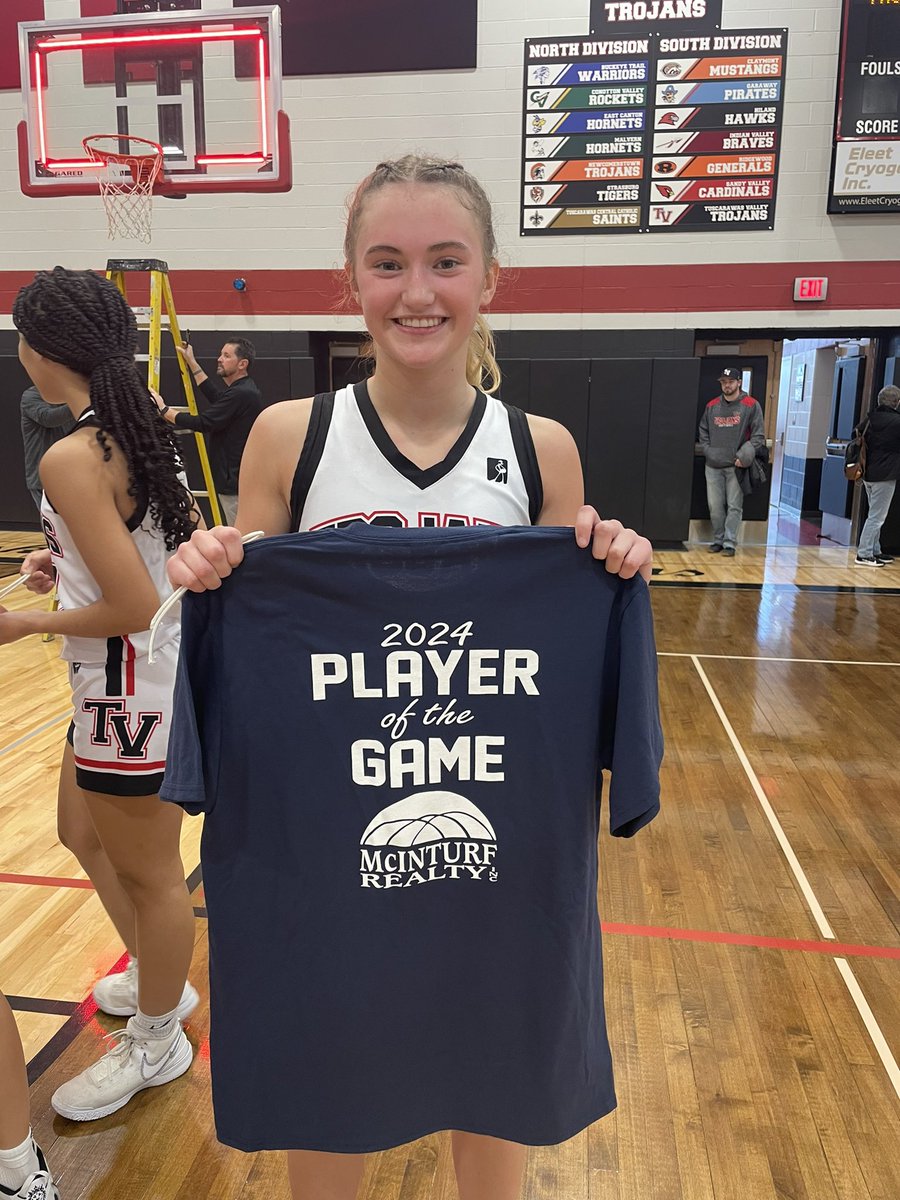Our McInturf Realty Player of the Game in the <a href="/TVLadyHoops/">TV Lady Hoops</a> 67-33 Sectional Championship victory over Buckeye Local is JR Leah Bourquin. Leah led all scorers with 15 points in the win. <a href="/EastDistrictAB/">East District (EDAB)</a>