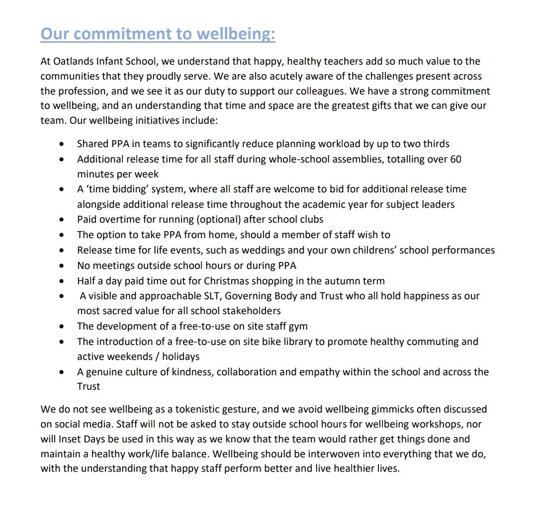 We take wellbeing very seriously at our school. Happy staff perform better and live healthier lives. Win win