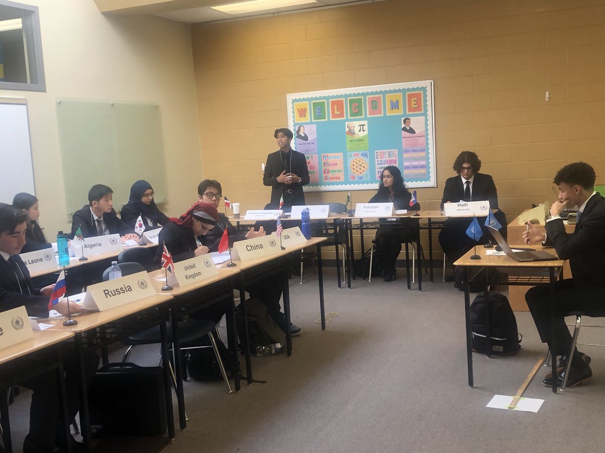 HB students attending King’s annual Model United Nations Conference <a href="/HMBSSBlizzards/">Harold M. Brathwaite</a> full of debating, collaborating, researching, and problem solving todays most pressing issues #thefuture