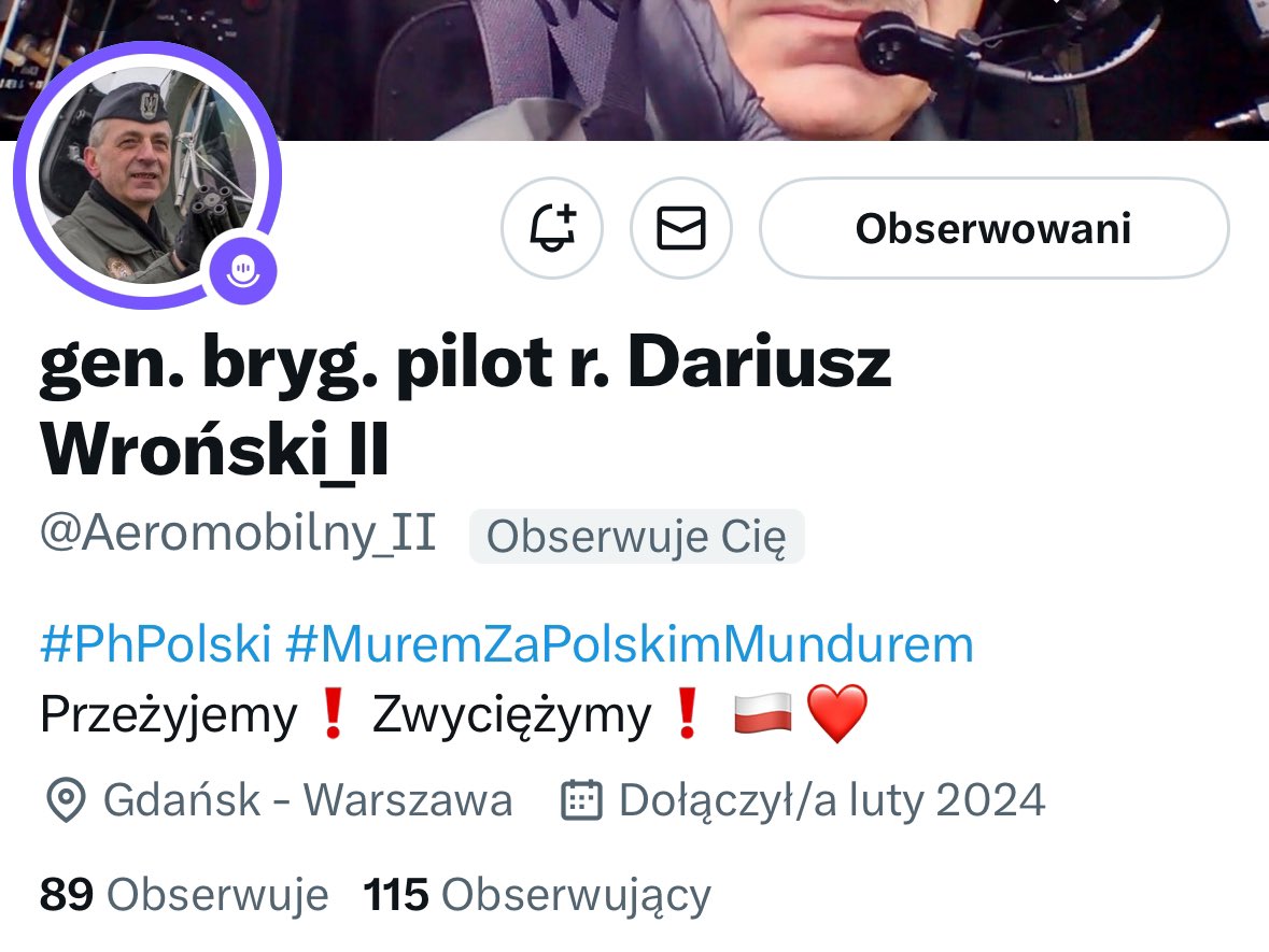 Bitwa o Polskę (@bitwaopl) on Twitter photo ‼️UWAGA‼️Zablokowano konto pana generała Dariusza Wrońskiego. Bardzo proszę moich obserwujących o pomoc w odbudowaniu konta:
➡️ <a href="/Aeromobilny_II/">gen. bryg. pilot r. Dariusz Wroński_II</a> 🇵🇱⚓️ ‼️UWAGA‼️Zablokowano konto pana generała Dariusza Wrońskiego. Bardzo proszę moich obserwujących o pomoc w odbudowaniu konta:
➡️ <a href="/Aeromobilny_II/">gen. bryg. pilot r. Dariusz Wroński_II</a> 🇵🇱⚓️