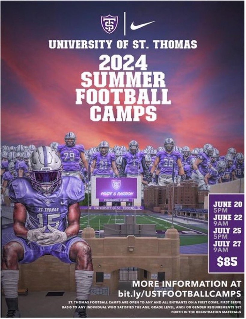 Excited @Coach_Caruso to see UST campus and work hard at summer camp.