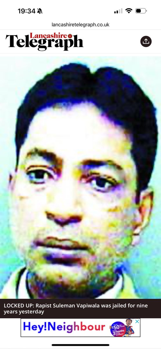 Raped a 13 year old boy 

Suleman Vapiwala, 45, escaped detection after his attack on the 13-year-old boy in Blackburn 1999.
But a drink-drive offence led to him being unmasked after a DNA sample linked him to the crime.
He denied rape, claiming the boy had consented to sexual