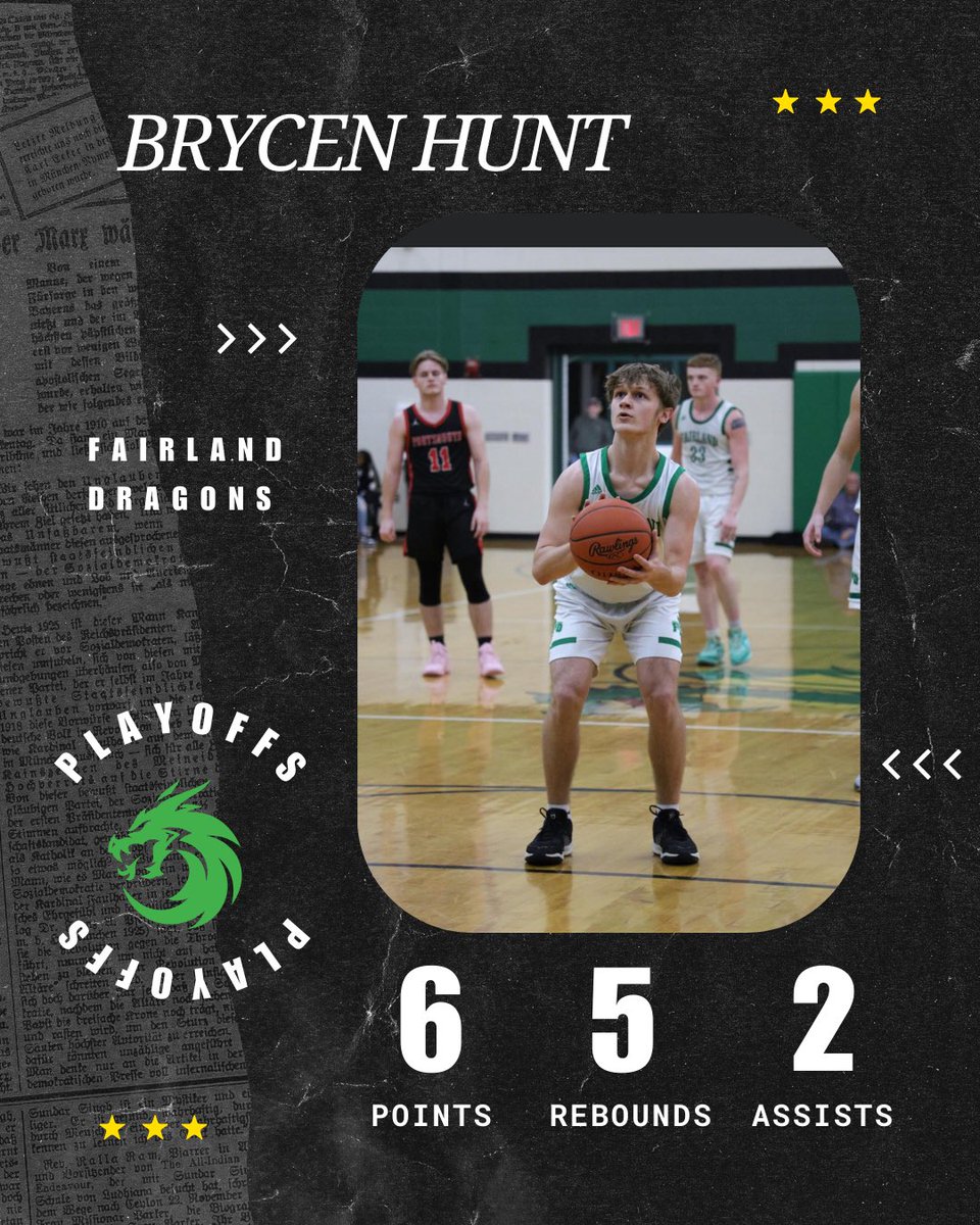 Brycen Hunt brought the energy off the bench last night stepping up in a huge way helping the Dragons become sectional champions!!!