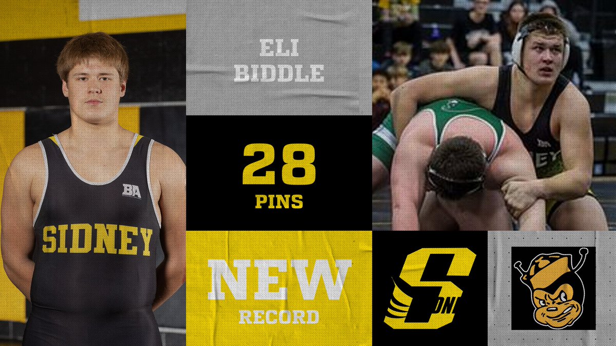 sidneyjackets's tweet photo. Congratulations to Senior Eli Biddle who just broke the SHS single season pin record with his 28th pin! he will wrestle for a sectional championship later today! https://t.co/zkLZ5mon9t