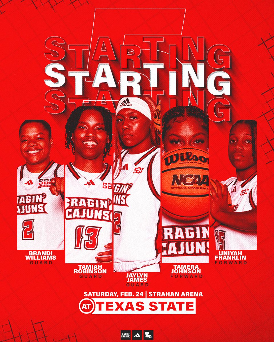 Starting 🖐

📺 [ESPN+] ragncaj.co/wbbtv
📻 [103.3 FM/1420 AM] ragncaj.co/wbbradio
📊 ragncaj.co/wbbstats

#GeauxCajuns