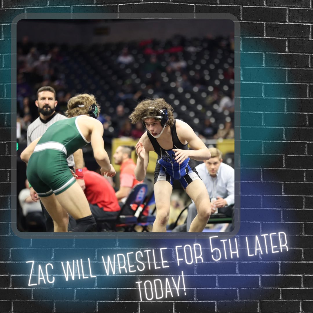 Zac fell in his first wrestle-back and will complete for 5th place later today. No matter what we will see him on the podium tonight! <a href="/WrestlingGV/">GrainValleyWrestling</a>