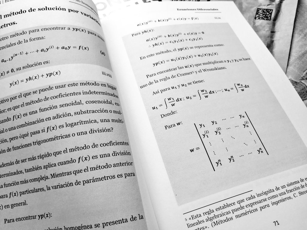 neni_simone's tweet image. Pequeño vistazo al libro, Ecuaciones Diferenciales | Prontuario de ecuaciones de orden superior resultas.
amzn.to/3BeYBxf

#Matemáticas #ingenieriamecanica #ingenieria #ecuacionesdiferenciales #cálculo #CálculoDiferencial #calculointegral #metodosnumericos