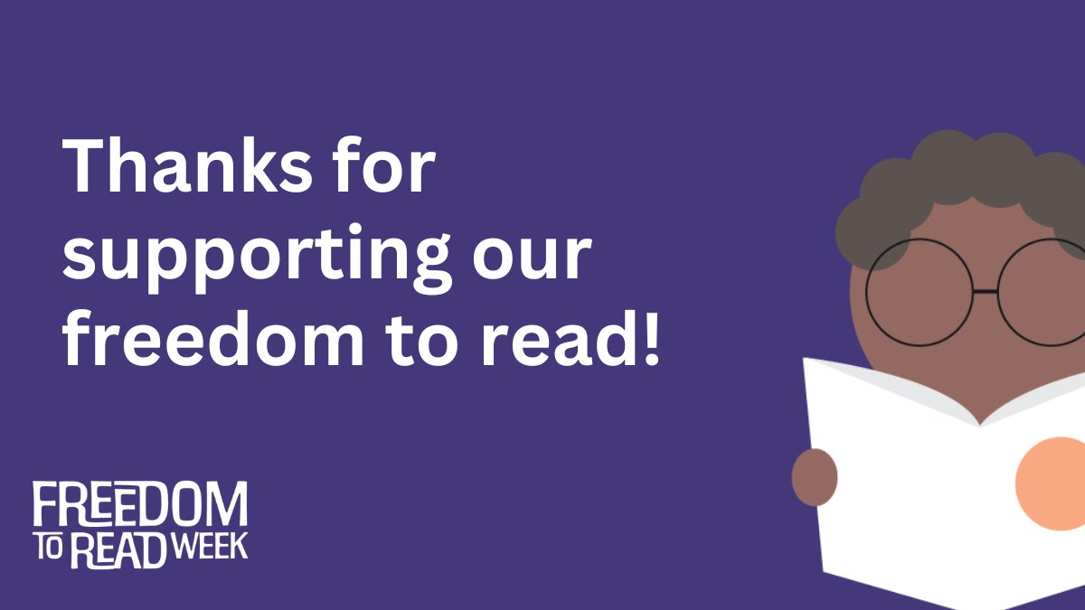 That wraps up another great #FTRWeek! Thank you to everyone who coordinated activities, participated in events, connected on social media or started a conversation about #FreedomToRead. 🙌

And a reminder that we can—and should—protect our freedom to read year-round! 📖