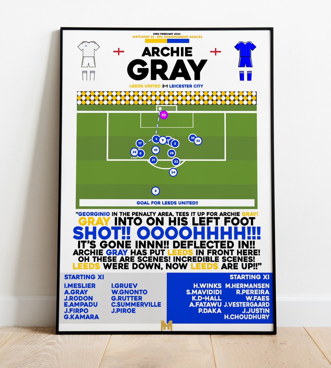 AllDayLUFC's tweet photo. 🚨FRAMED PRINTS GIVEAWAY🚨

We have partnered with @MezzalaDesigns to giveaway a Framed Print of an iconic moment in Leeds United history! ⚪️

To Enter: 
🔄 Retweet this post 
🤝 Follow @AllDayLUFC &amp; @MezzalaDesigns 

#LUFC #MOT https://t.co/jAEt4d4hJz