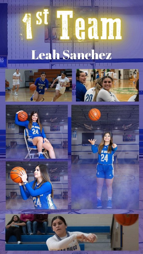 HUGE CONGRATULATIONS to our Lady Vaqueros on their All District Selections! 💙💛🏀
Co-MVP- Marly Sanchez #5
Co-Offensive MVP- Emma Longoria #11
Newcomer of the Year- Meagan Lazo #2
1st team- Leah Sanchez #24 &amp; Ryann Gaitan #20
2nd team-Mariana Molina #55 &amp; Cereese Espinosa #1