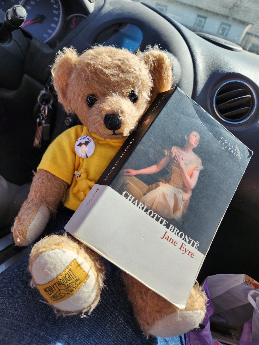 Just as Boy, Girl and Ralphie were leaving the house earlier a package arrived from @TourGuideTed. Some tees we ordered and several surprises!

Ralphie says apparently he's supposed to read Jane Eyre now... #TheHugHouse #ARalphieStory