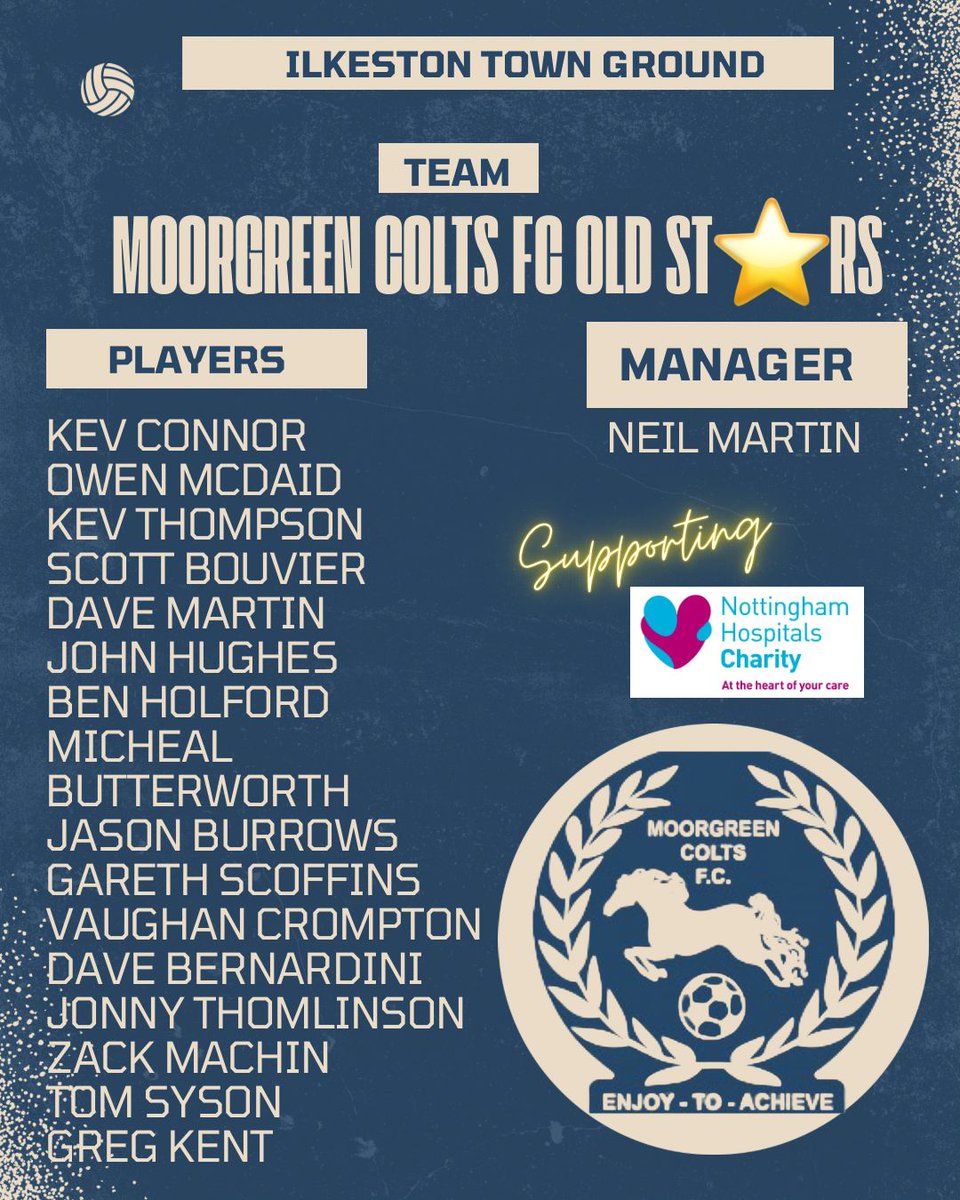 Sqauds out for the Charity game on Friday night against Marpool Vets, £90 already in the just giving pagewith sub of both teams to going to the charity, get yourself down for some Friday night football, @ilkestontown_fc New Manor Ground 8pm kick off