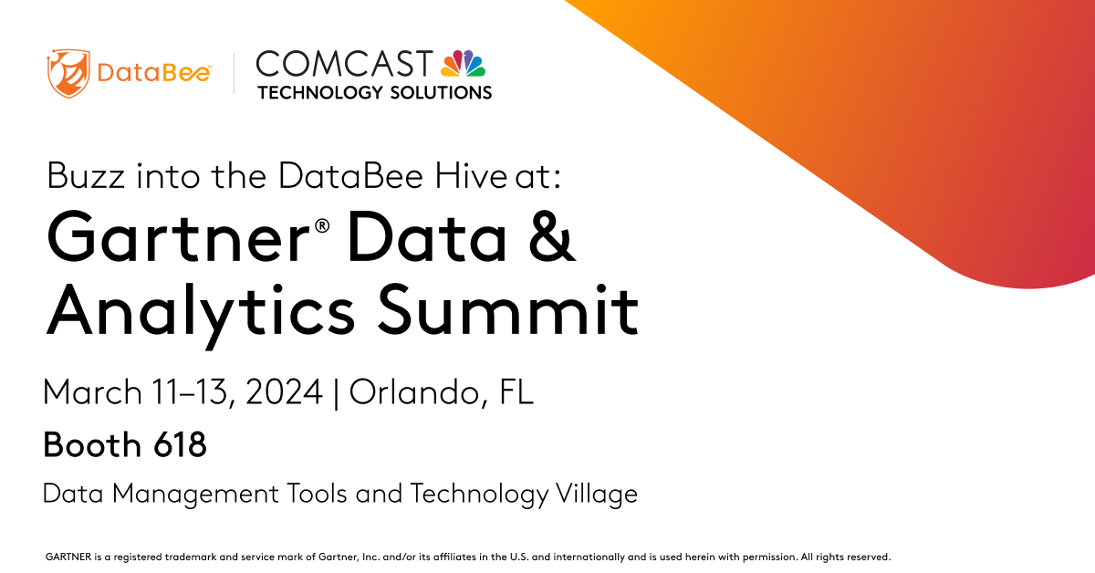 DataBee is headed to this year’s summit to discuss how data, analytics, and AI strengthen security and compliance. Let’s meet: comca.st/49qEHPI

#GartnerDA #DataBee #AIOps #SecurityAnalytics #DataAnalytics #AI #ML #SecurityData