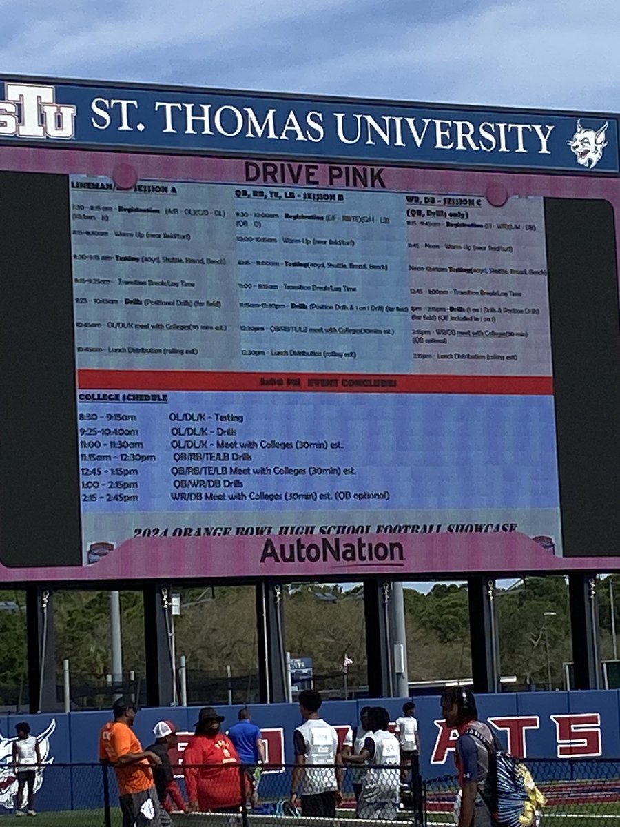 CoachRoss_FB's tweet photo. Great day at the @OB_Showcase . 
@STU_Football did a great job with coaching and organization.

Outstanding high school coaches in Broward and Dade county 

@GracelandFB found some critical pieces to this years signing class 

#OnlyTheTough
#AlwaysRecruit https://t.co/1E7ddQ8Hi7
