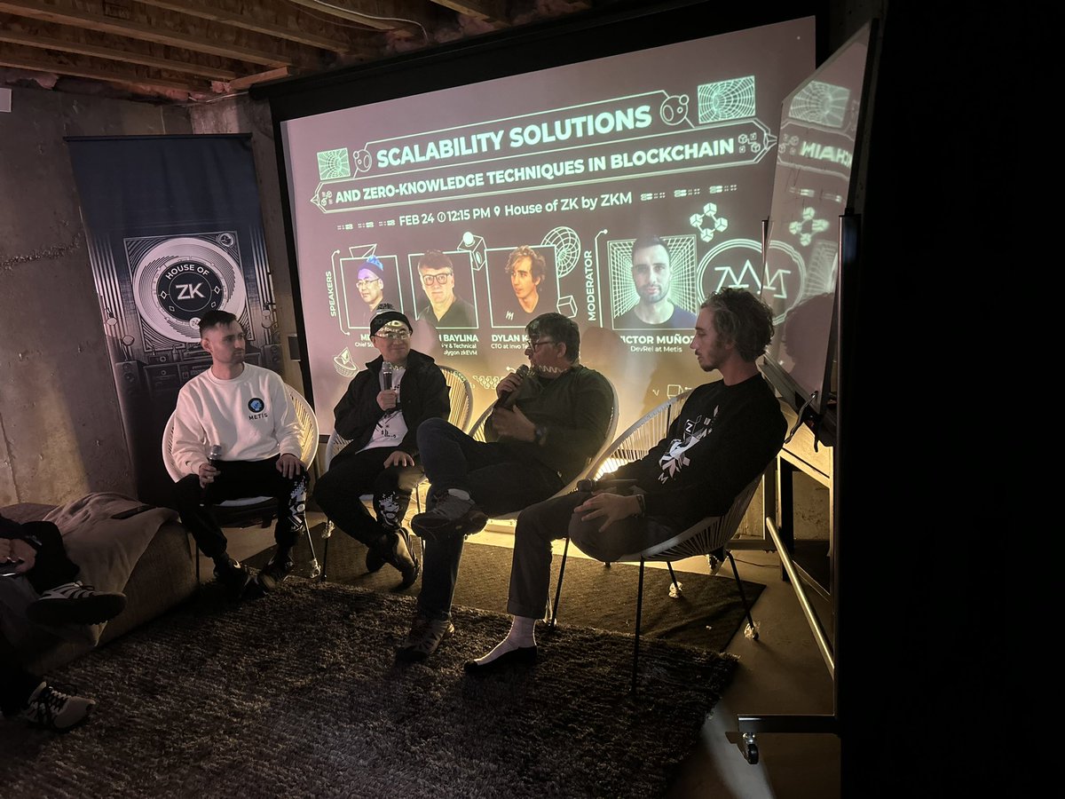 Metis Foundation 🌿 (@metisfdn) on Twitter photo 🚨 Don't miss out! Happening NOW at House of ZK!
There's still time to join this incredible panel discussion with <a href="/DacEconomy/">DAC Economy</a>, <a href="/jbaylina/">Jordi Baylina - baylina.eth</a>, <a href="/ChaoticBeautys/">Dylan Kawalec</a> as they share their thoughts & insights on Scalability Solutions & ZK Techniques; moderated by <a href="/Quantic___/">wtf</a> from <a href="/MetisL2/">Metis🌿</a> 🚨 Don't miss out! Happening NOW at House of ZK!
There's still time to join this incredible panel discussion with <a href="/DacEconomy/">DAC Economy</a>, <a href="/jbaylina/">Jordi Baylina - baylina.eth</a>, <a href="/ChaoticBeautys/">Dylan Kawalec</a> as they share their thoughts & insights on Scalability Solutions & ZK Techniques; moderated by <a href="/Quantic___/">wtf</a> from <a href="/MetisL2/">Metis🌿</a>