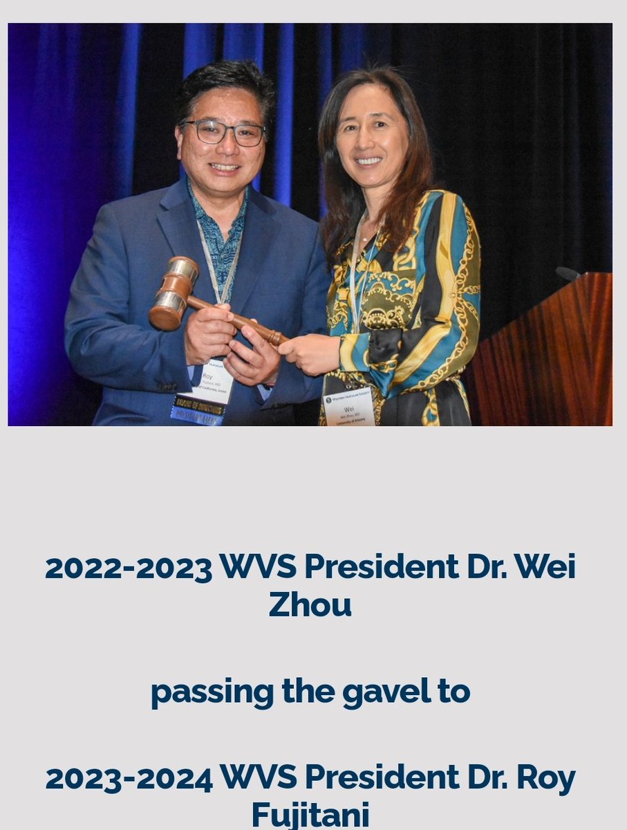 2023-2024 Western Vascular Society President is our very own <a href="/RMFujitaniMD/">Roy M Fujitani</a>

<a href="/WestVascular/">Western Vascular Society</a> <a href="/UCIVascularSurg/">UCIrvine Vascular Surgery</a> <a href="/UCIrvineSurgery/">UC Irvine Surgery</a> <a href="/UCIrvineHealth/">UCI Health</a> <a href="/UCIMedSchool/">UC Irvine School of Medicine</a>