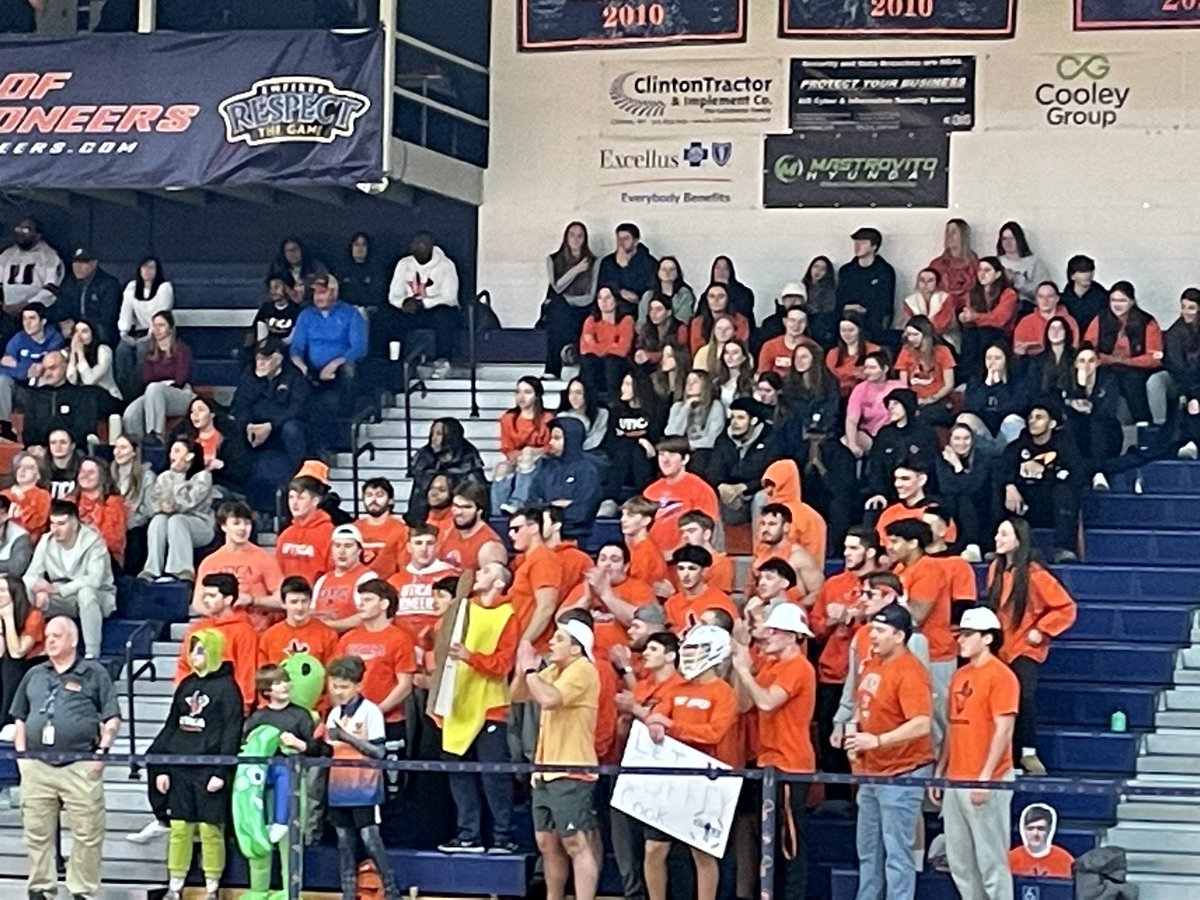 Let’s Go! @uticauniversity What an atmosphere at Miga Court! The #HERD is electric ⚡️ orange 🍊 Out! @Utica_Football