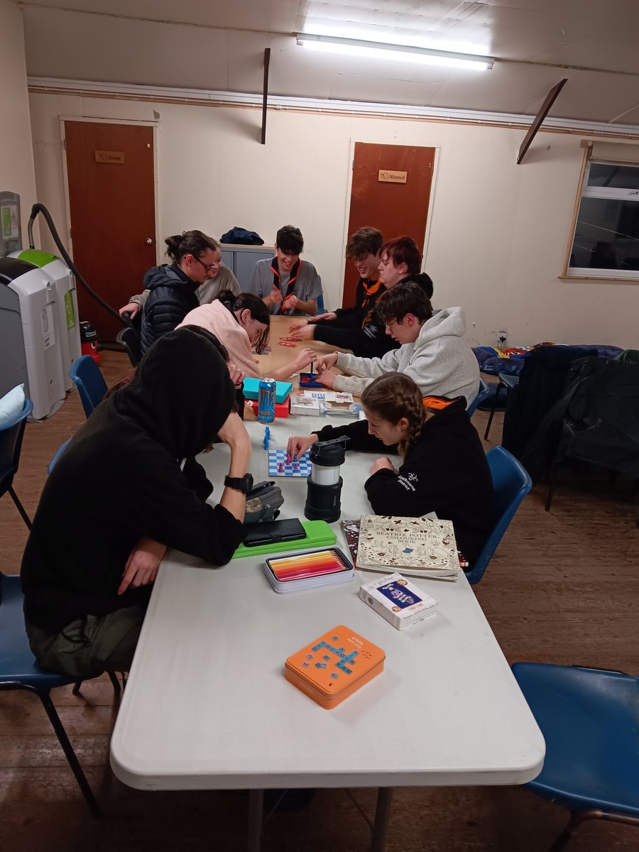 Electra_ESU's tweet photo. Explorers playing a few traditional board games and learning games they have never played before #scouting #boardgames #traditional https://t.co/B3jhu7jEQS