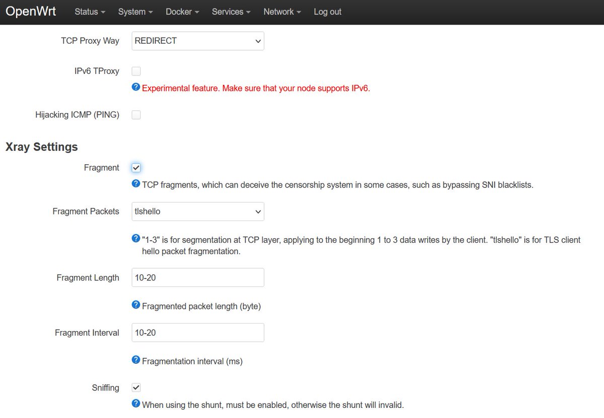 kevinzakarian's tweet image. قابلیت Fragment در نسخه‌ 2-1.26 اپلیکیشن PassWall 2 اضافه شده است. اگر Home Server را راه‌اندازی کرده‌اید و یا روتر OpenWrt دارید؛ اَپ را آپدیت کنید.
مسیر فعال‌سازی:
PassWall 2\Other Settings\
#openwrt #passwall