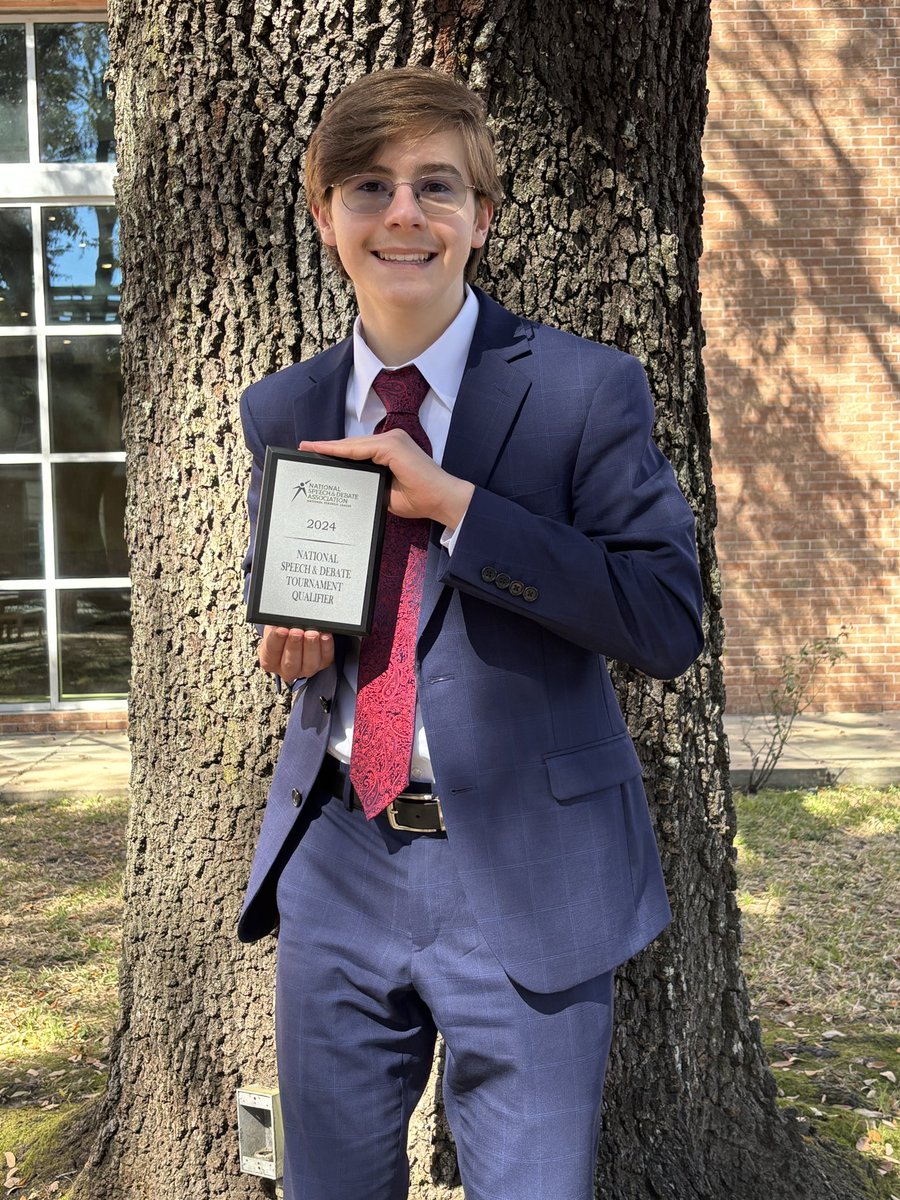 Greg Stuart qualifies for the National Speech &amp; Debate Association national tournament in West Des Moines, IA this June! He qualified in US Extemporaneous Speaking!