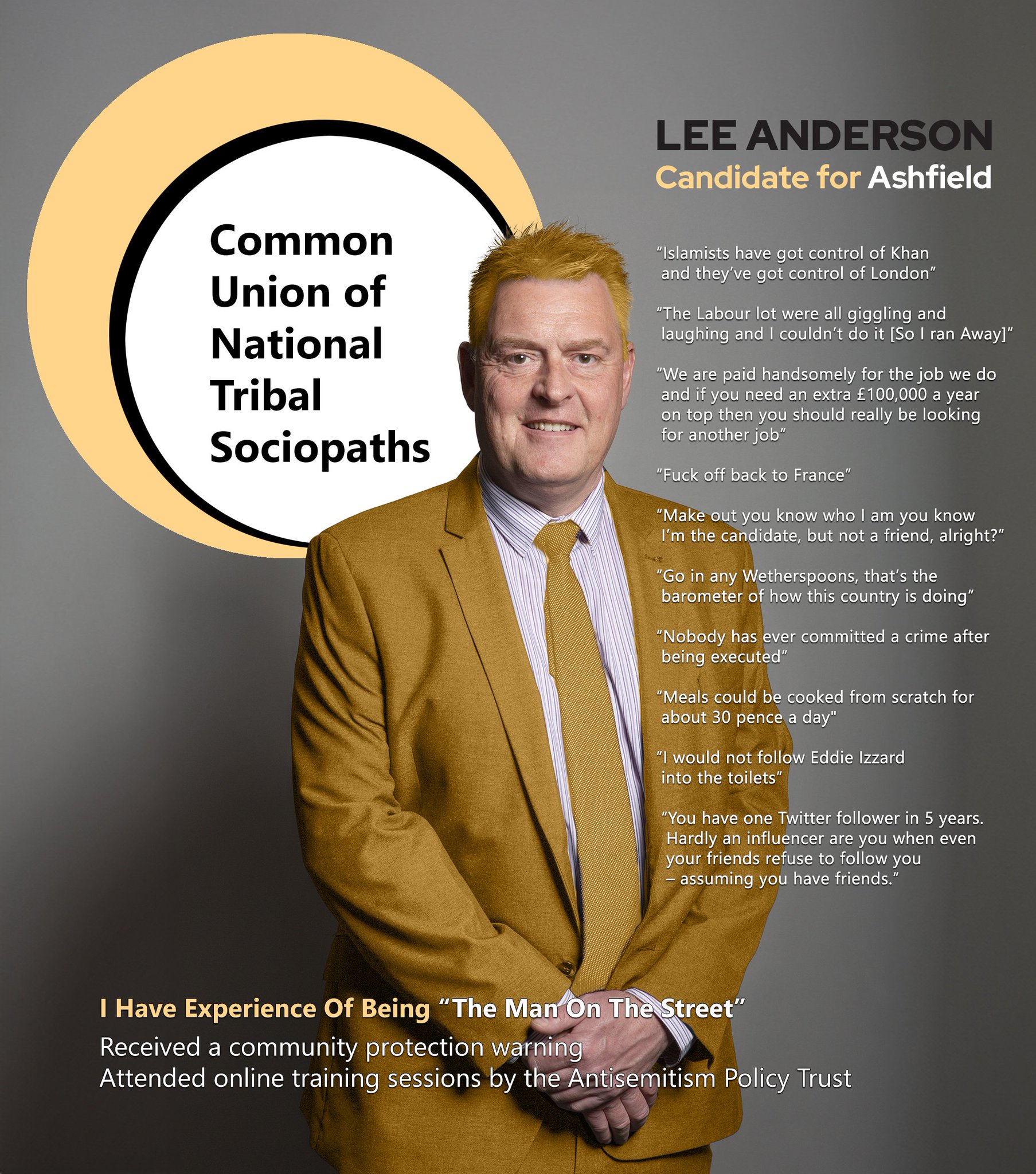 BREAKING NEWS: Lee Anderson is suspended by Reform UK and now forms his own political party. Braverman, Gullis, Rees-Mogg, Schapps, Patel, Badenoch and Jenrick all consider joining. https://t.co/ltcrqIAwrM