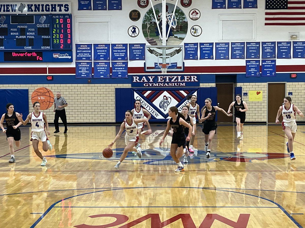J_Lautzenheiser's tweet photo. VGBK after 1st: Lady Knights lead Fayette, 32-8, from The Ray in Convoy. #OHSAA Division IV Sectional Championship (NW District) #Knights https://t.co/st1UAzGyjN