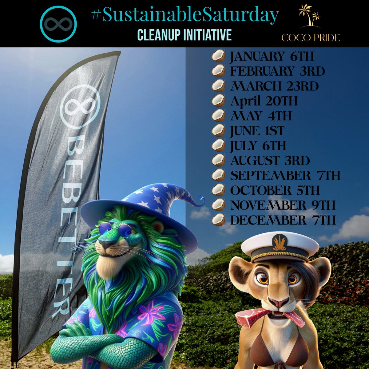 #SustainableSaturday with #CocoPride 🌴After experiencing the Lazy lifestyle on Private Island, Kanaloa invited Coco Pride home to Hawaii. During their visit the cocos joined BEBETTER♾, a nonprofit dedicated to combating microplastic pollution. They learned to repurpose