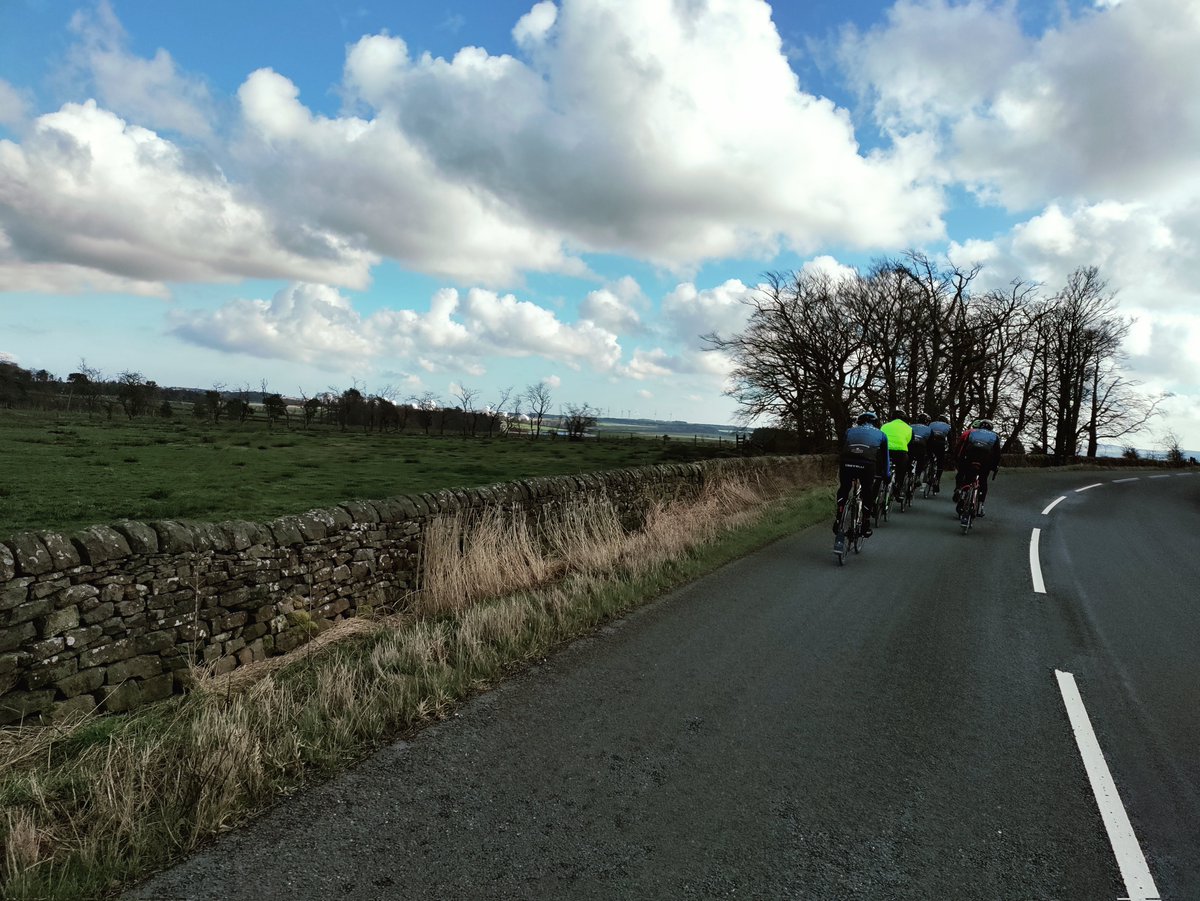 A fine day of #apricity today for the Velo Saturday Social which headed north to Boroughridge and then west towards Blubberhouses before looping back past Menwith Hill. #apricity: The warmth of the winter sun.