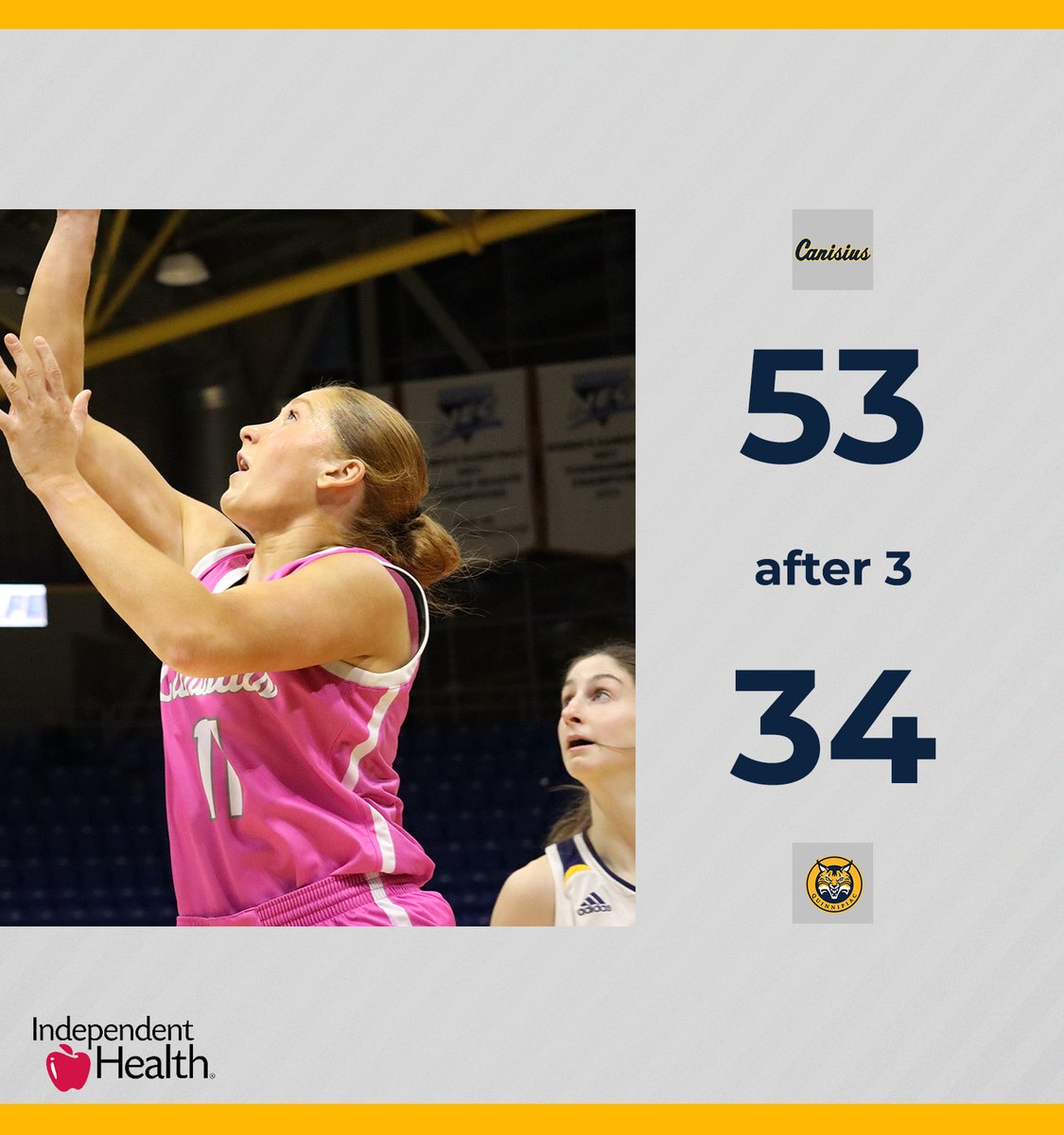 GriffsWBB's tweet photo. Big ending in sight. 

#Griffs | #MAACHoops | ESPN+ https://t.co/aF4nMZSEuZ