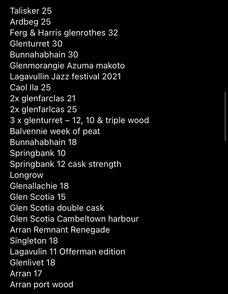 ‼️ Warning ⚠️ 
30 bottles of whisky were stolen yesterday from <a href="/EdinCateringCo/">The Ed Catering Co.</a> 

List of what was stolen in image. Please notify Police Scotland if you have any information.