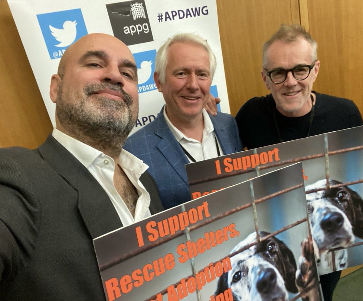 With @marcthevet & @NickTaylorLLB at this month’s @APDAWG1 in support of Rescue Shelters in Westminster. #dogspiracy