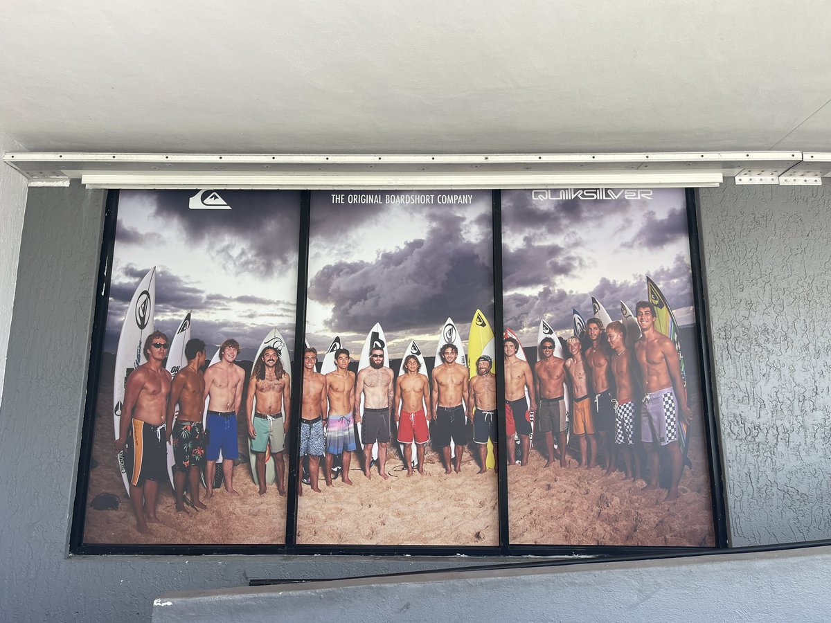 SlapEmUp's tweet image. Maui Nix at Beach Place Ft. Lauderdale Quicksilver vinyl windows graphic installations